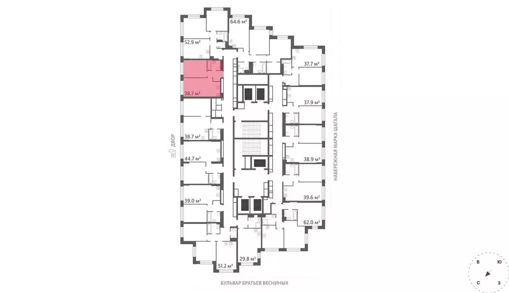 1-комнатная квартира: Москва, ЖК Марк, к3 (38.7 м) - Фото 1