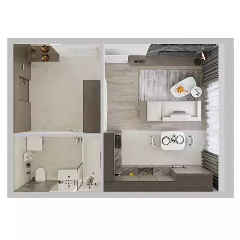 Студия Омская область, Омск ул. 5-я Северная (33.2 м) - Фото 1