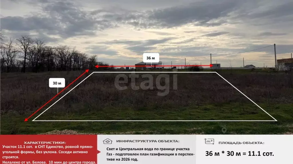 Участок в Крым, Симферопольский район, с. Мирное, Единство СНТ  (11.1 ... - Фото 2