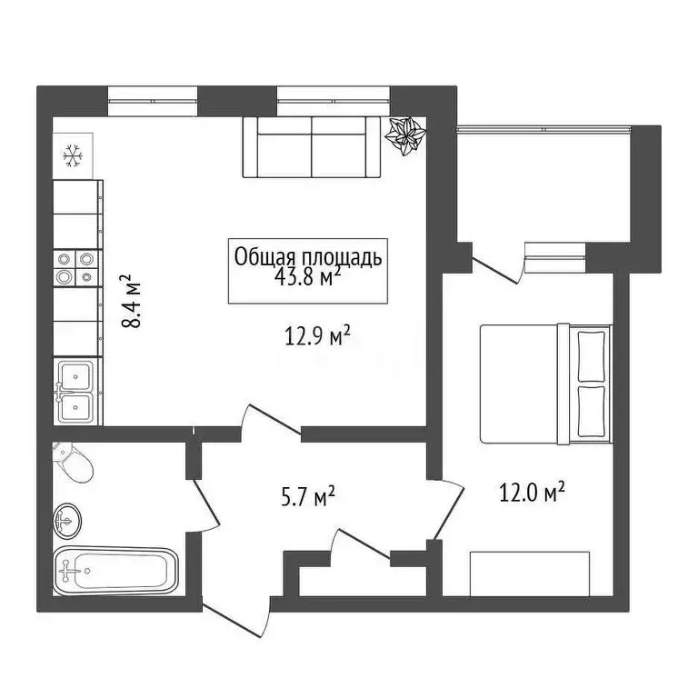 2-комнатная квартира: Новосибирск, Кубовая улица, 96 (43 м) - Фото 0