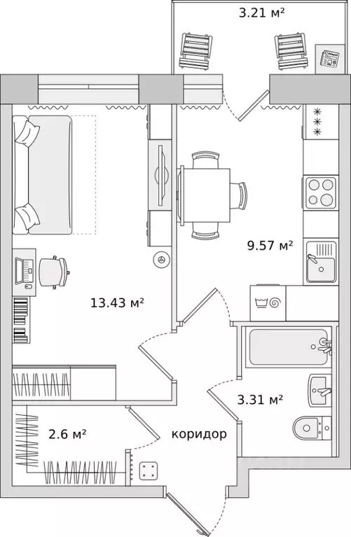 1-к кв. Санкт-Петербург ул. Русановская, 28 (33.0 м) - Фото 0