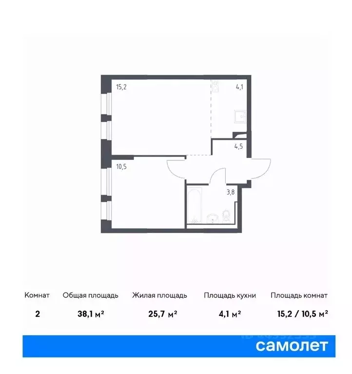 1-к кв. Москва Северный ао, Молжаниново жилой комплекс, к3 (38.1 м) - Фото 0