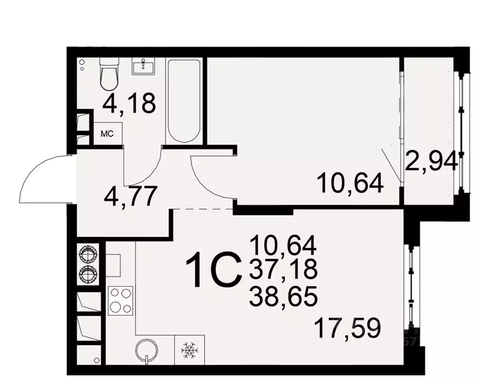 1-к кв. Рязанская область, Рязань Торговый Городок тер., Медиана жилой ... - Фото 1