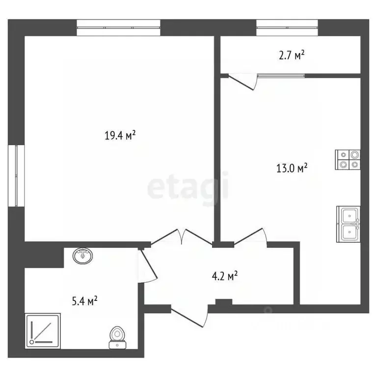 1-к кв. Ямало-Ненецкий АО, Новый Уренгой Энтузиастов мкр, 7 (42.0 м) - Фото 0