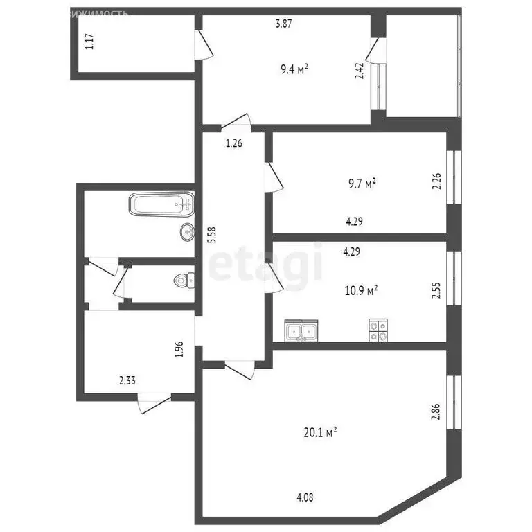 3-комнатная квартира: Тюмень, улица Червишевский Тракт, 31/1 (73.5 м) - Фото 0