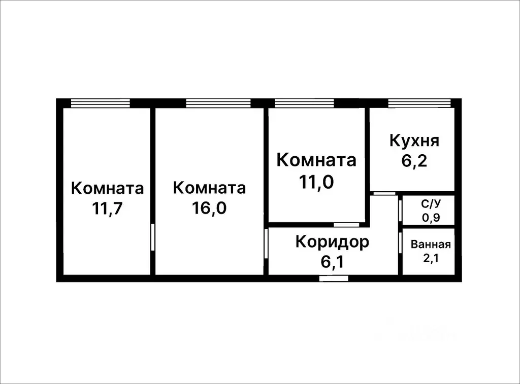 3-к кв. Москва ул. Шверника, 15К2 (55.0 м) - Фото 2