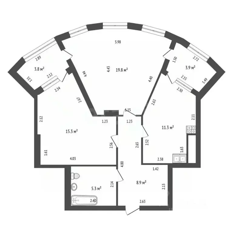 2-к кв. Краснодарский край, Анапа Пионерский просп., 255/2к4 (60.6 м) - Фото 2