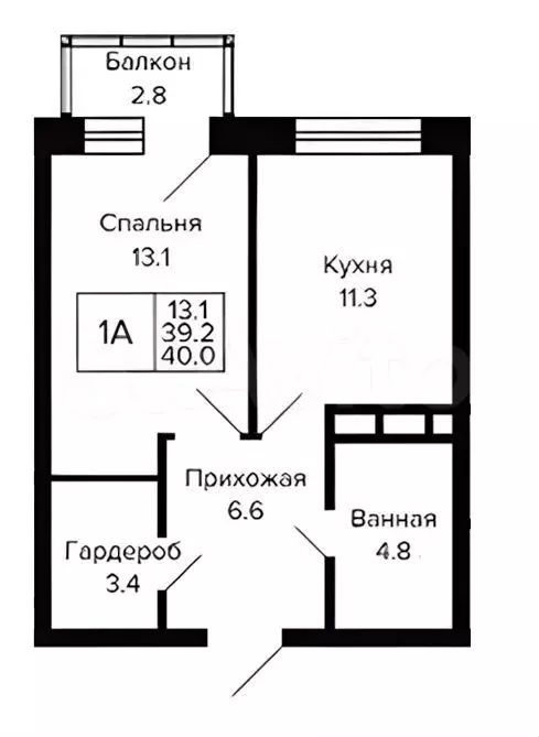 1-к. квартира, 40 м, 9/23 эт. - Фото 0