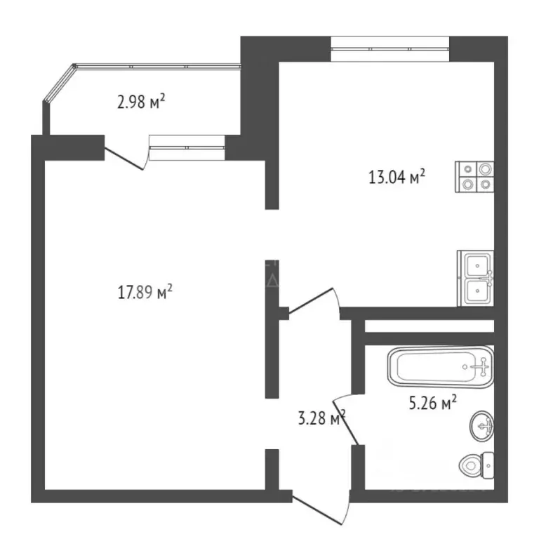 1-к кв. Тюменская область, Тюмень ул. Монтажников, 38 (40.0 м) - Фото 1