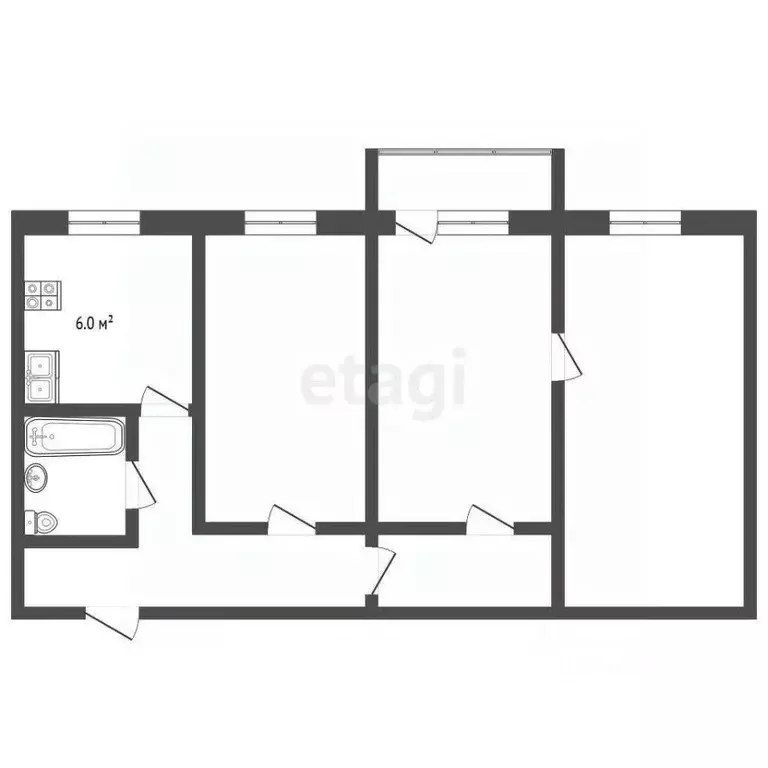 3-к кв. Псковская область, Печоры Заводская ул., 1Б (56.2 м) - Фото 0