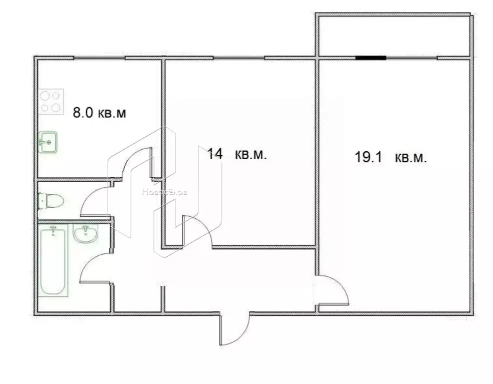 2-к кв. Мордовия, Саранск ул. Миронова, 3 (52.8 м) - Фото 1