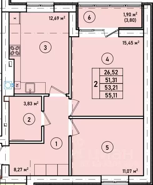 2-к кв. Калининградская область, Гурьевск Новая Резиденция жилой ... - Фото 1