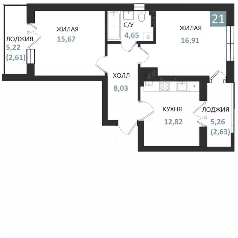 2-к кв. Калининградская область, Светлогорск Морская Нота жилой ... - Фото 1