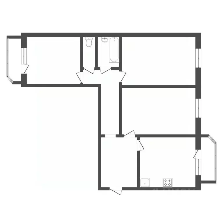 3-к кв. Тюменская область, Тюмень ул. Николая Семенова, 25к2 (90.0 м) - Фото 2