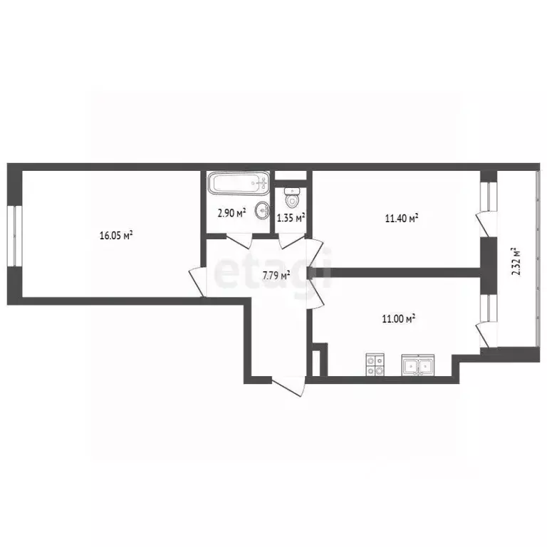 2-к кв. Ярославская область, Ярославль проезд 2-й Брагинский, 22 ... - Фото 2