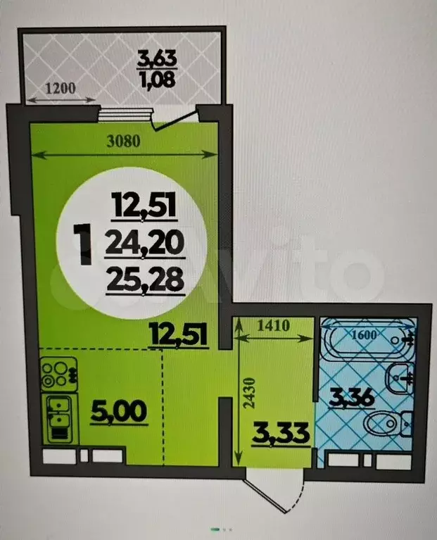 Квартира-студия, 28 м, 10/16 эт. - Фото 0