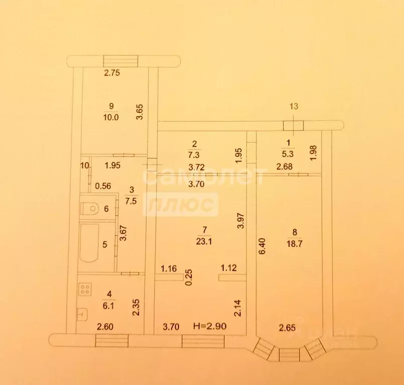 3-к кв. Московская область, Кашира ул. Металлистов, 3 (83.0 м) - Фото 1