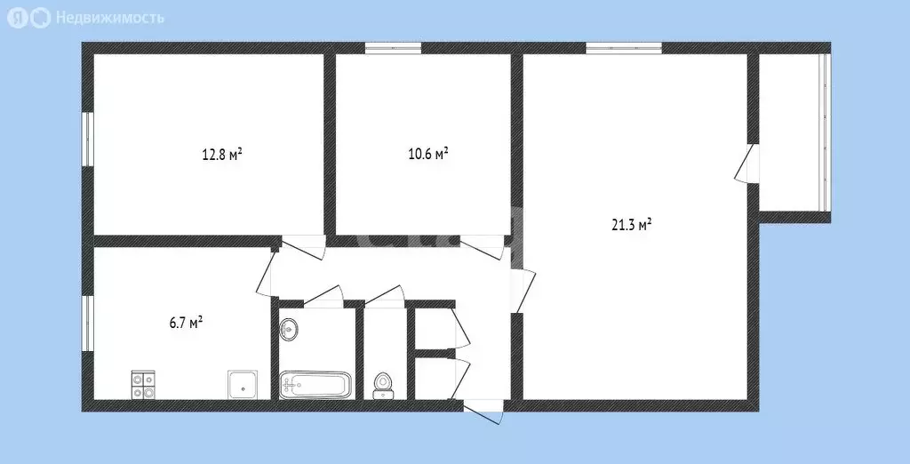 3-комнатная квартира: Черкесск, проспект Ленина, 149 (60.7 м) - Фото 2