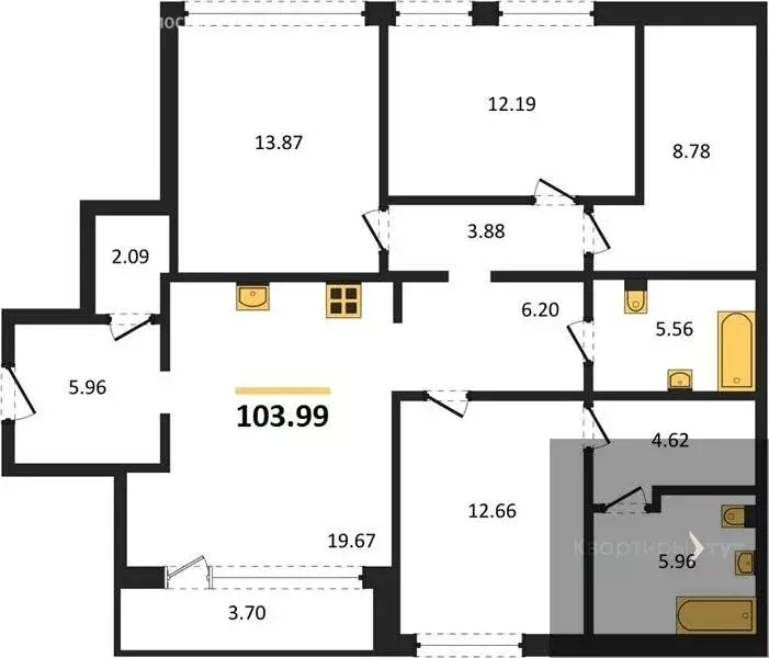3-комнатная квартира: Воронеж, Ленинградская улица, 29Б (103.99 м) - Фото 0