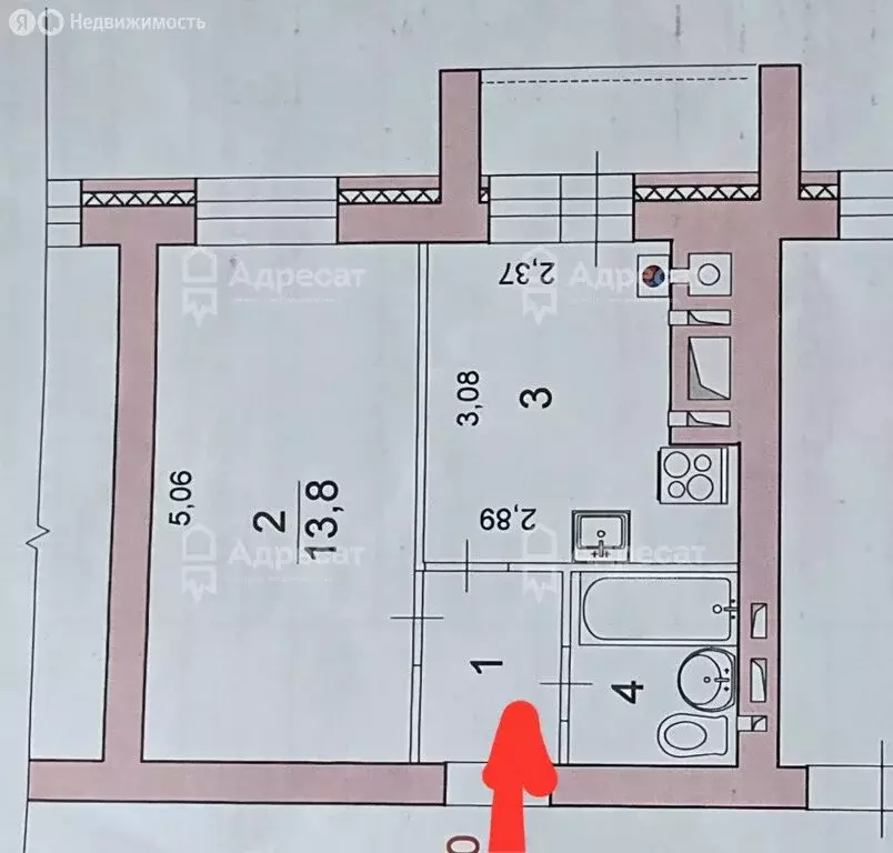 1-комнатная квартира: Волгоград, улица 70-летия Победы, 31 (26.9 м) - Фото 1
