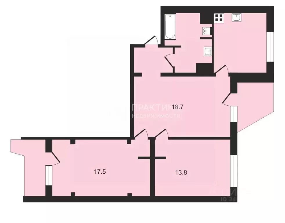 3-к кв. Москва Белореченская ул., 34К1 (69.4 м) - Фото 2