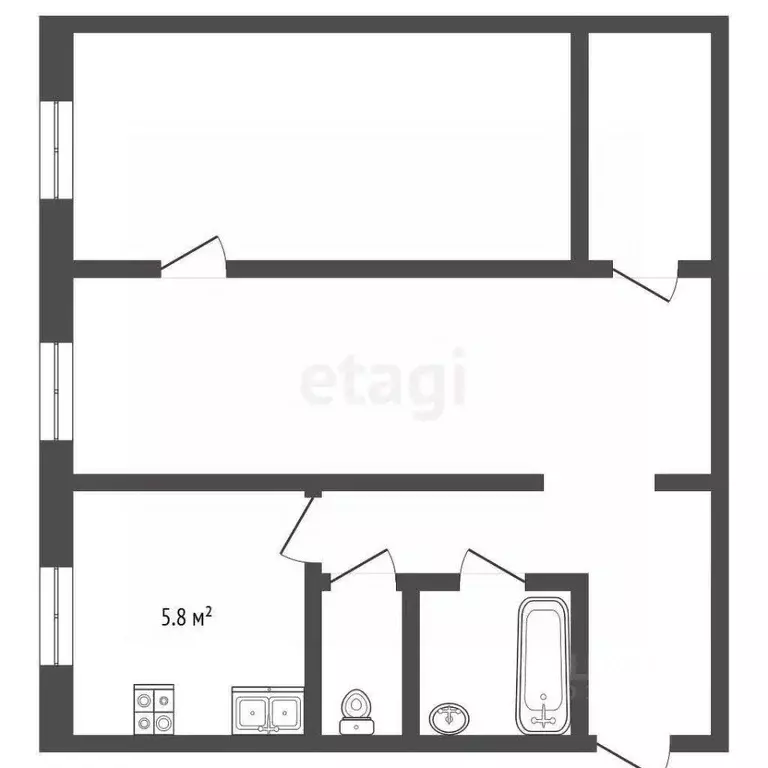 2-к кв. Вологодская область, пос. Майский 3 (43.6 м) - Фото 2