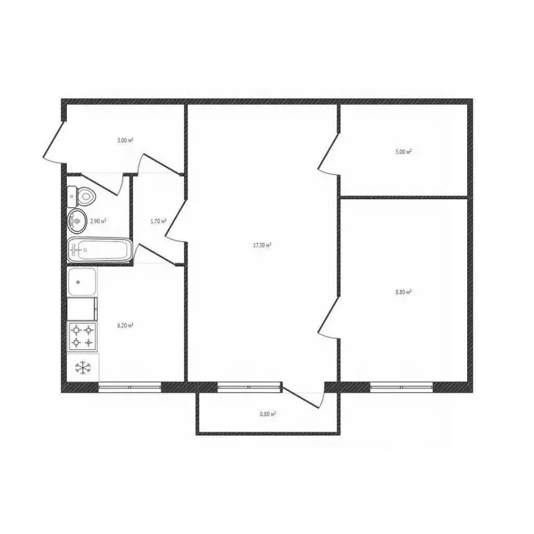 3-к кв. Брянская область, Брянск Белые Берега пгт, ул. Ромашина, 10 ... - Фото 1