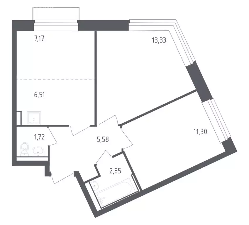 2-комнатная квартира: село Лайково, микрорайон Город-Событие, ЖК ... - Фото 1
