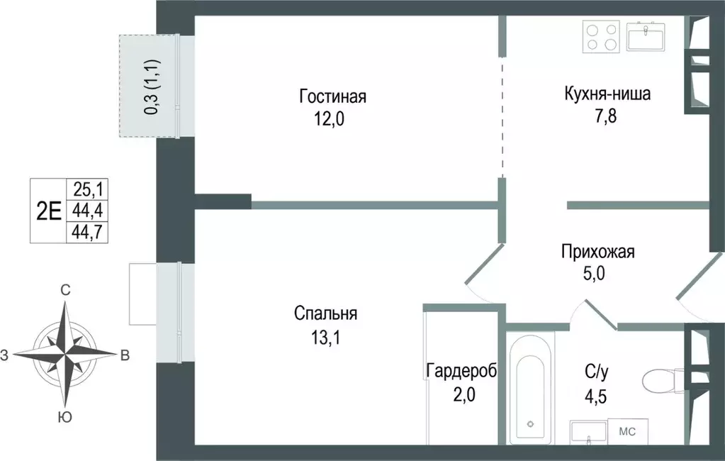 2-к кв. Московская область, Королев Первомайский мкр, Старые Горки дп, ... - Фото 1