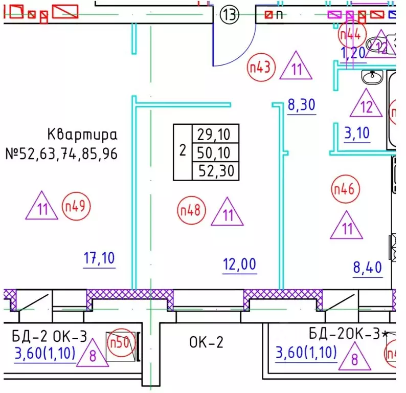 2-к кв. Тамбовская область, Тамбов Моршанское ш., 24К (52.3 м) - Фото 2