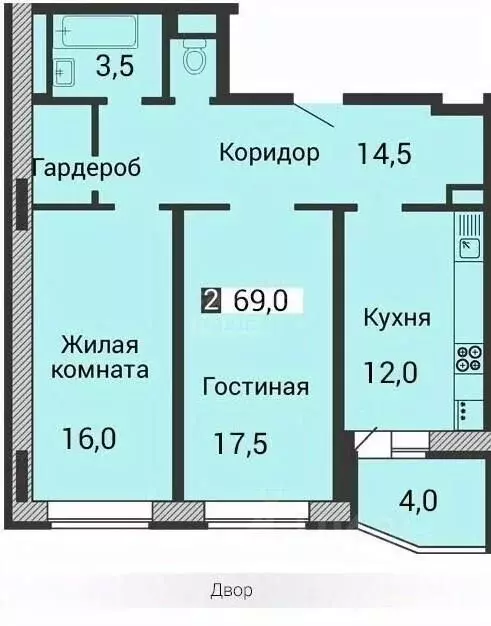 2-к кв. Оренбургская область, Оренбург ул. Диагностики, 3 (69.0 м) - Фото 2