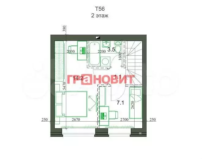 Таунхаус 54 м на участке 1 сот. - Фото 1