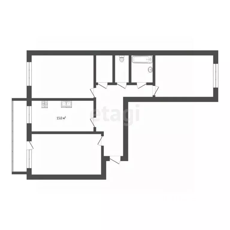 3-к кв. Тюменская область, Тюмень ул. Чернышевского, 2Бк5 (85.6 м) - Фото 2