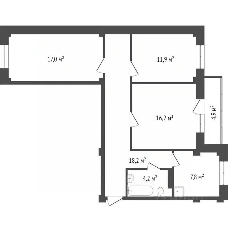 3-к кв. Красноярский край, Красноярск Норильская ул., 3В (74.5 м) - Фото 1