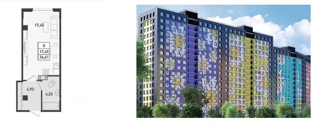 Студия Ленинградская область, Мурино Всеволожский район, ул. Шоссе в ... - Фото 2