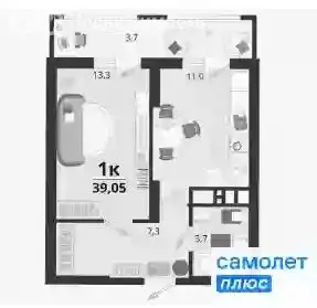 1-комнатная квартира: посёлок Знаменский, микрорайон Родные Просторы ... - Фото 0