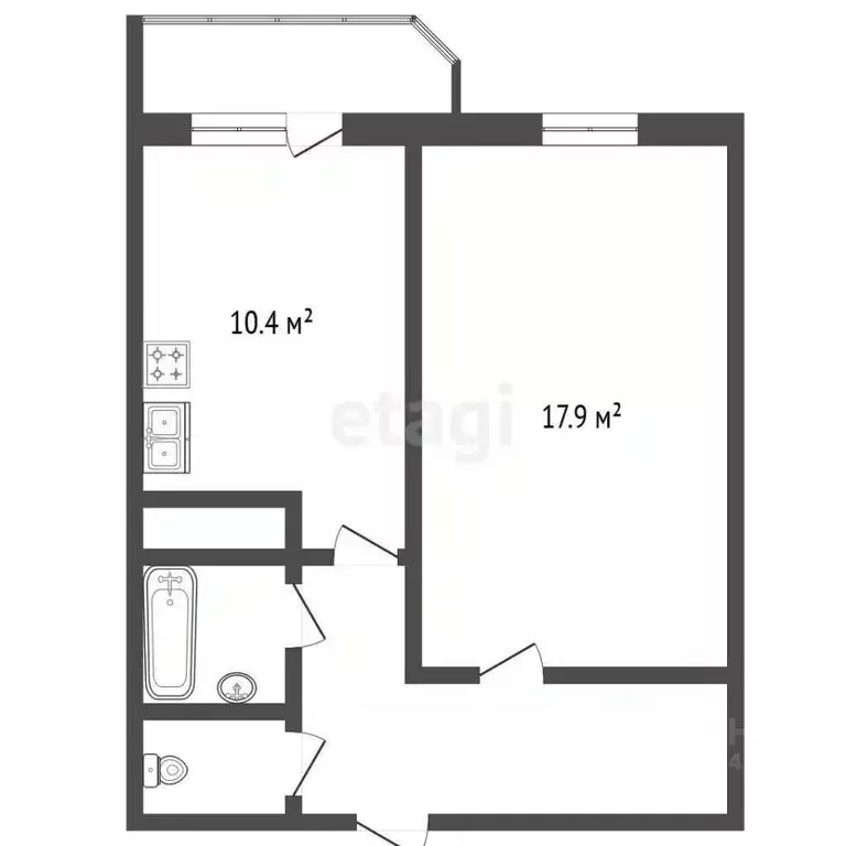 1-к кв. Санкт-Петербург ул. Сикейроса, 19К2 (38.8 м) - Фото 1