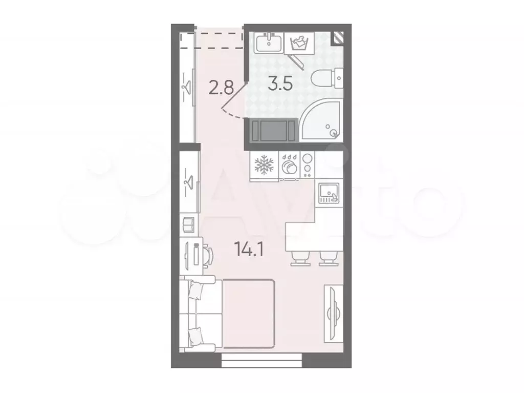 Квартира-студия, 20,4 м, 15/25 эт. - Фото 0