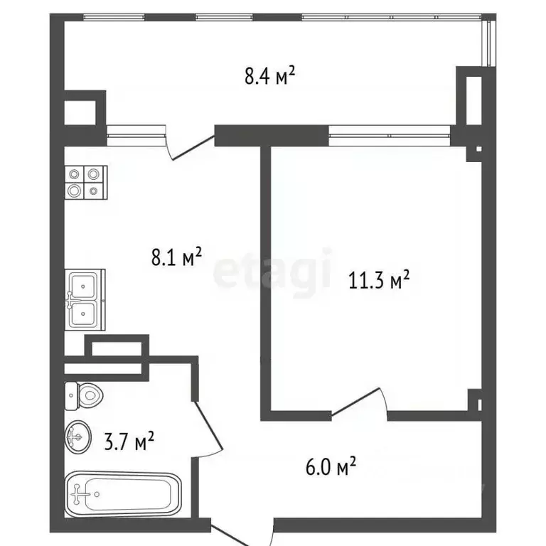 1-к кв. Крым, Бахчисарай ул. Мира, 22 (37.5 м) - Фото 2