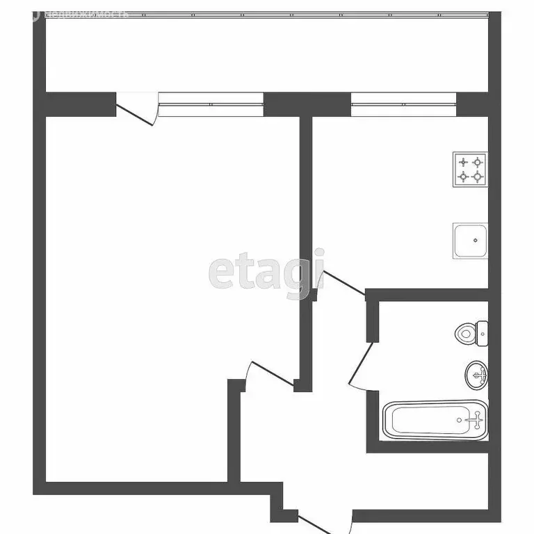1-комнатная квартира: Набережные Челны, улица Татарстан, 28 (28.5 м) - Фото 1