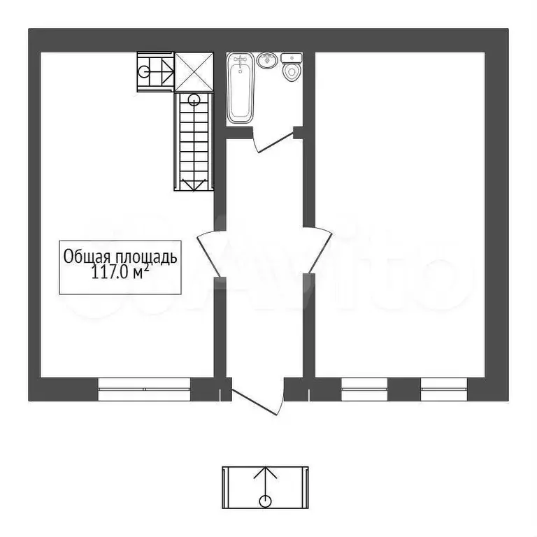 3-к. квартира, 117 м, 2/2 эт. - Фото 0