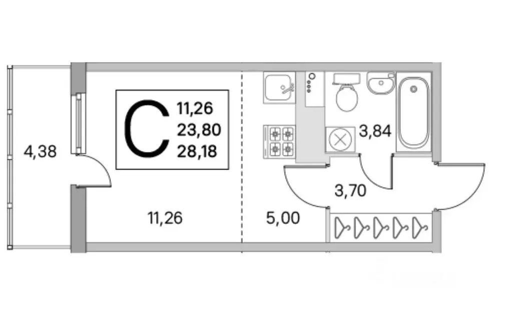 Студия Ленинградская область, Всеволожский район, Заневское городское ... - Фото 1