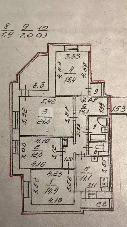 4-к кв. Санкт-Петербург ул. Дыбенко, 42 (99.2 м) - Фото 2
