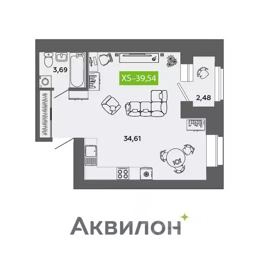 Студия Архангельская область, Северодвинск ул. Ломоносова, 79 (39.54 ... - Фото 0