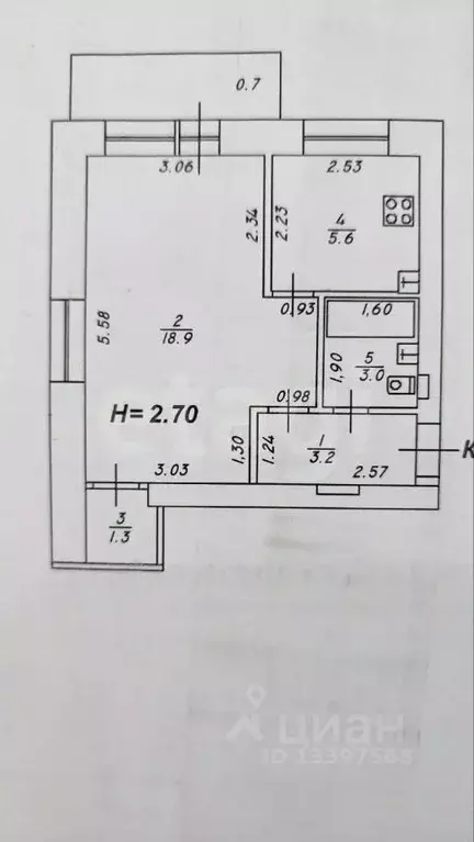 1-к кв. Тверская область, Тверь ул. Фадеева, 14 (32.7 м) - Фото 2