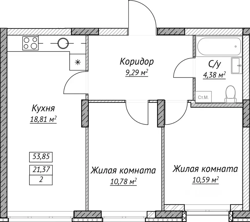 2-к кв. Нижегородская область, Нижний Новгород Сахарный Дол жилой ... - Фото 1
