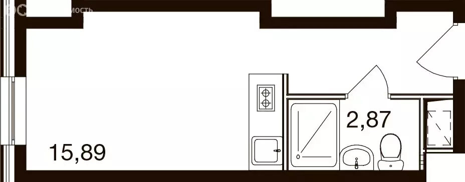 Квартира-студия: посёлок городского типа Новоивановское, Западная ... - Фото 1