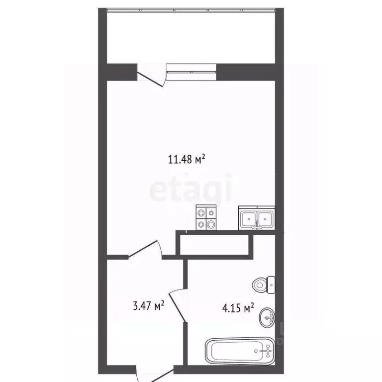 Студия Тюменская область, Тюмень ул. Александра Протозанова, 4 (22.0 ... - Фото 1