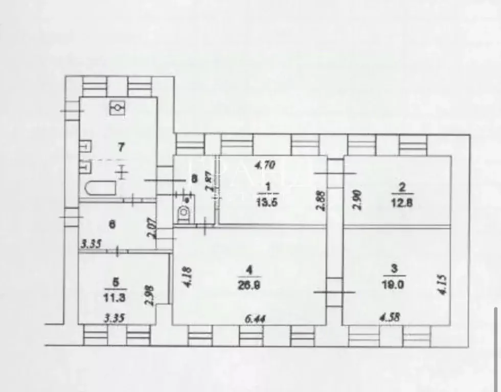 4-к кв. Москва ул. Остоженка, 42/2 (110.0 м) - Фото 2