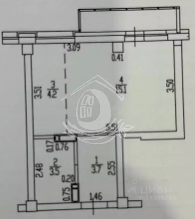 Студия Алтайский край, Барнаул ул. Сергея Ускова, 37 (27.0 м) - Фото 1